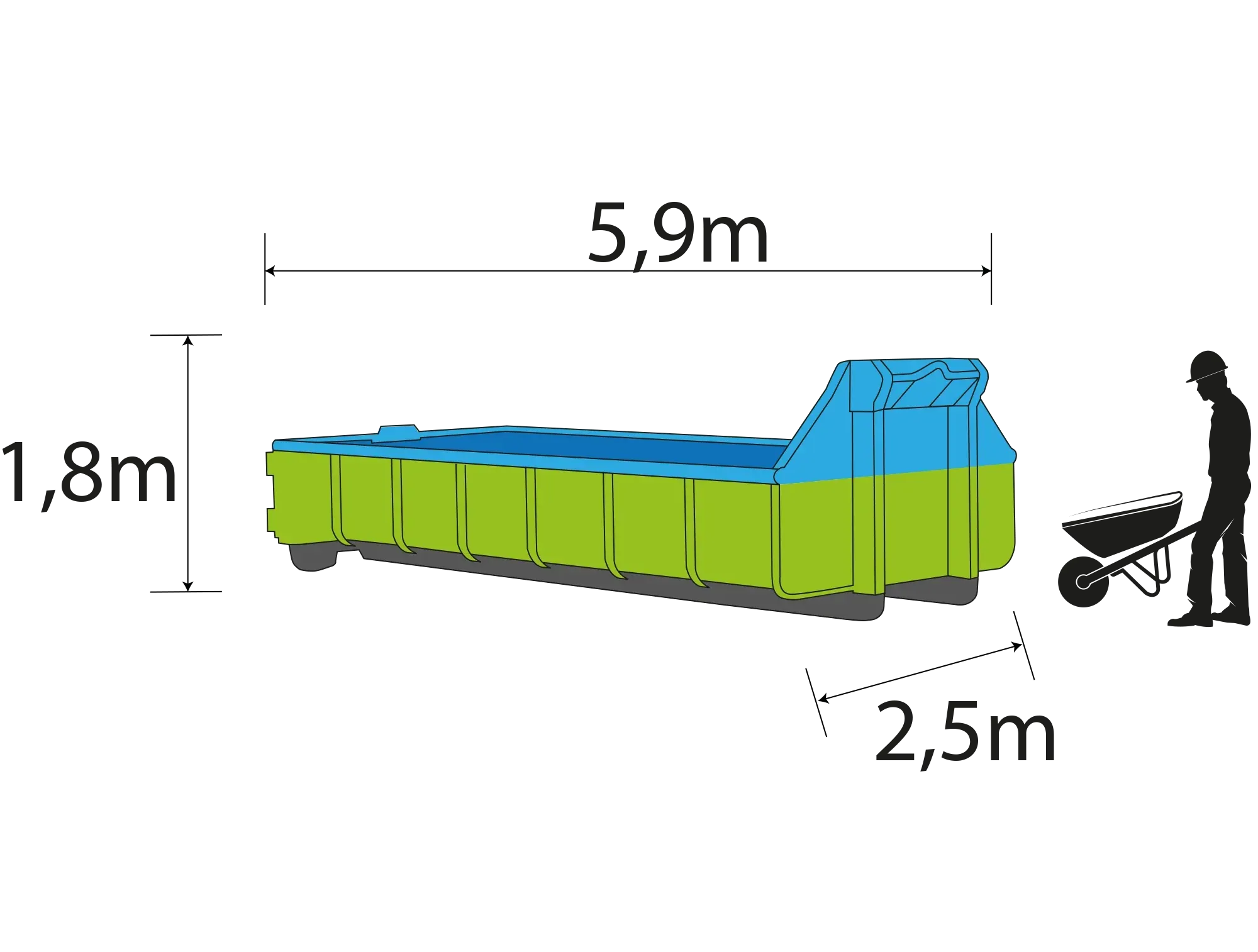 9 m³ Container offen